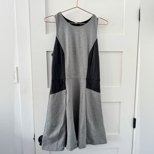Club Monaco Gray and Black Midi Dress